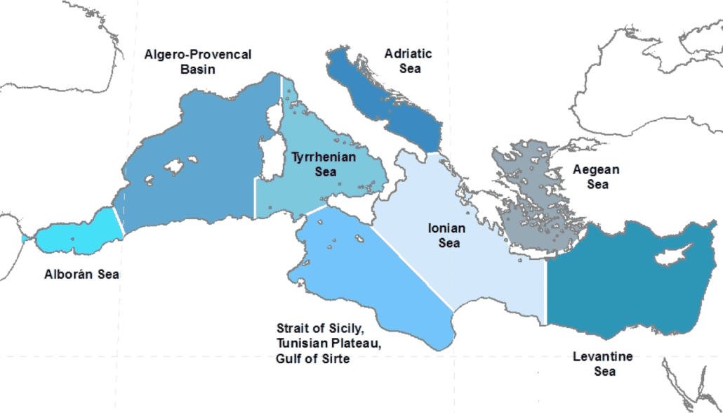 Mediterranean Sea  Mediterranean sea, Map of the mediterranean, Greece sea