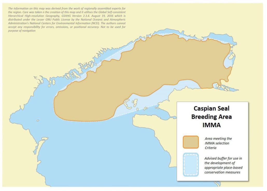 Caspian Seal Breeding Area IMMA map