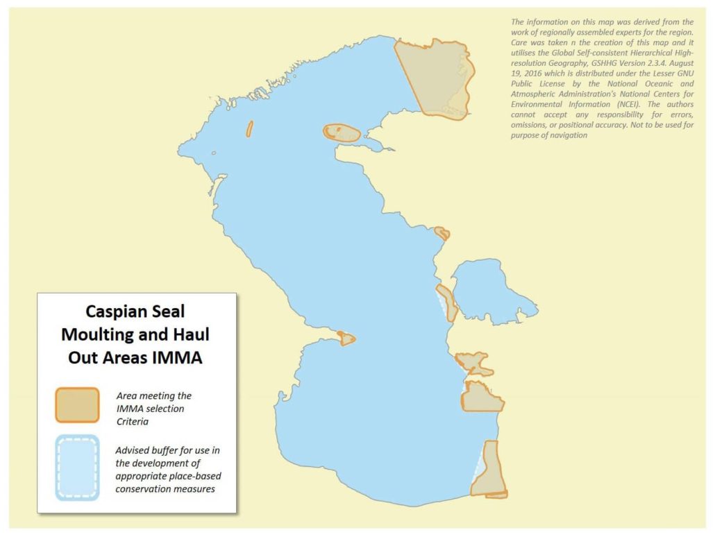 Caspian Seal Moulting and Haul Out Areas IMMA map