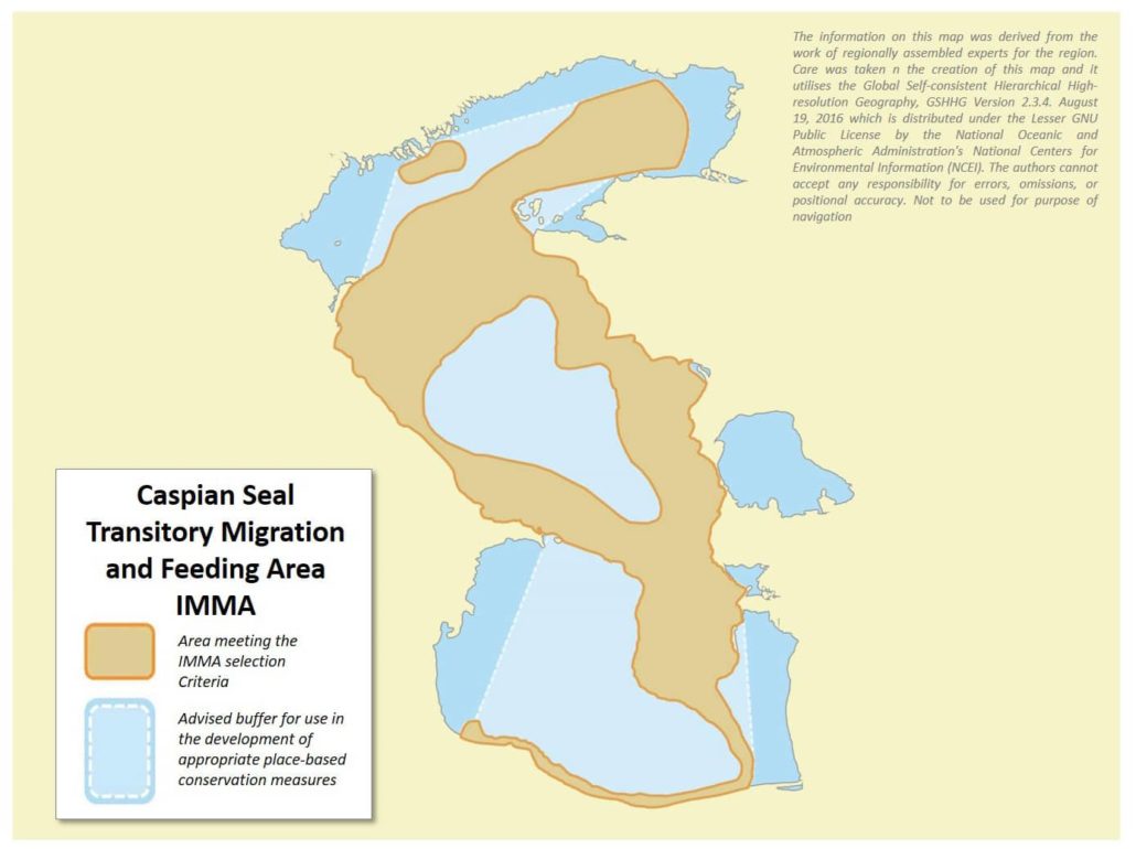 Caspian Seal Transitory Migration and Feeding Area IMMA map