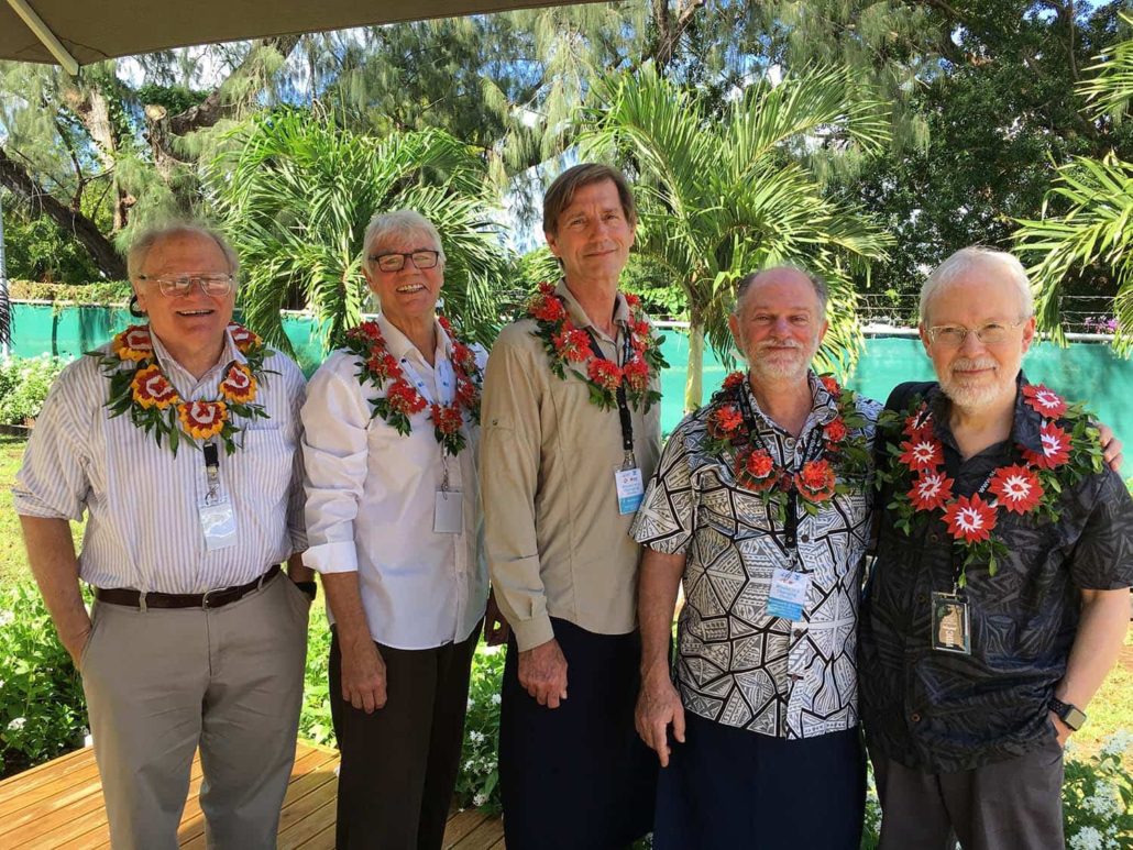 Mike Donoghue with friends in Tonga, Whales in a Changing Ocean conference