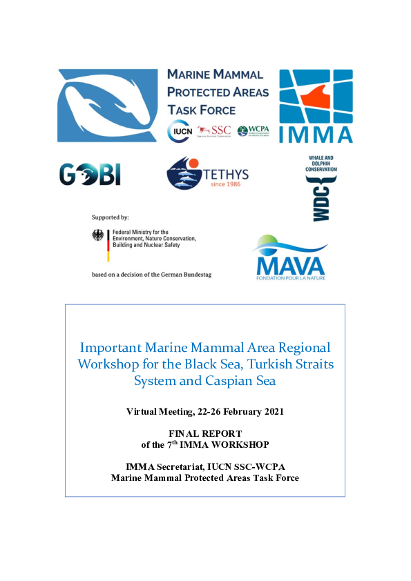 Final Report of the Regional Workshop for the Black Sea, Turkish Straits System and Caspian Sea Important Marine Mammal Areas